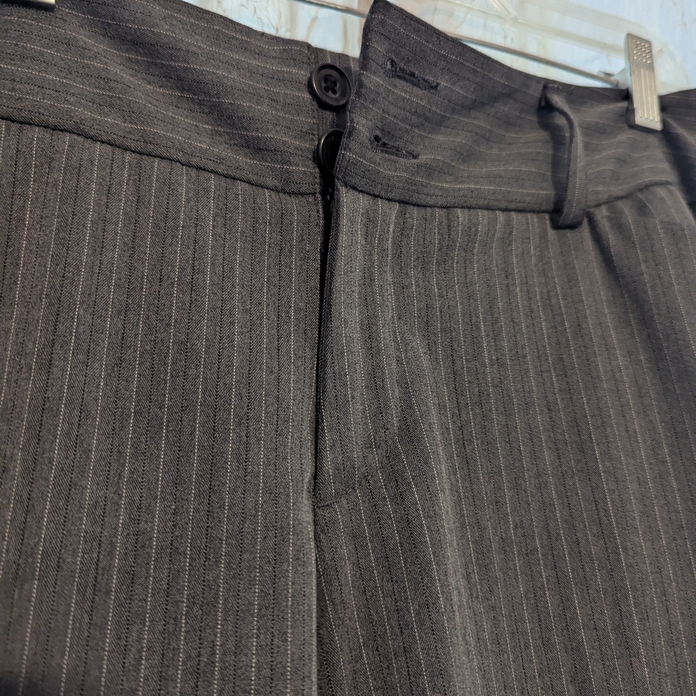 Eddie Bauer Gray Boot Cut Flare Pants with Pinstripe Design